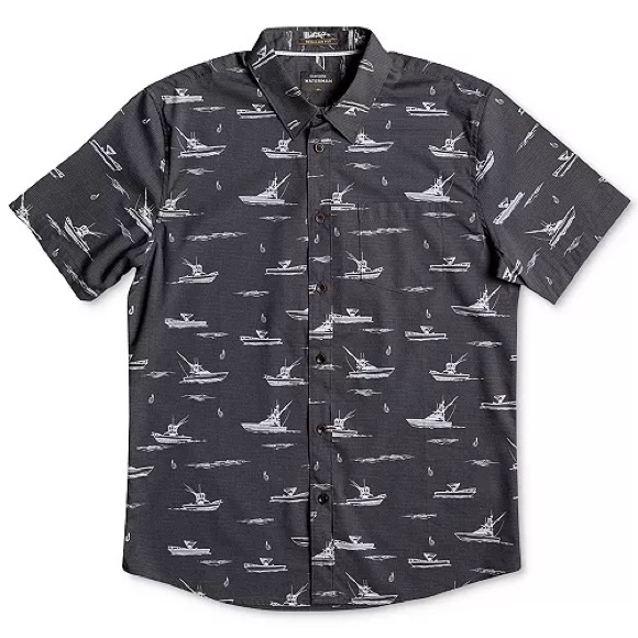 WATERMAN Quiksilver boat Printed Button Down Shirt short sleeve - Picture 8 of 8